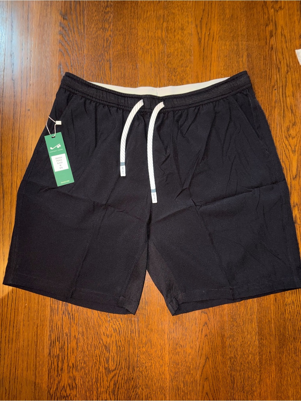 Men's Black Athletic Drawstring Performance Shorts